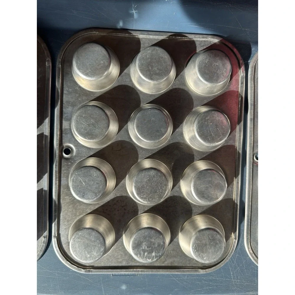 3 Vtg Wear Ever Mini Muffin Tin‎ Pan Aluminum Tart Cupcake 12 Holes 1 3/4